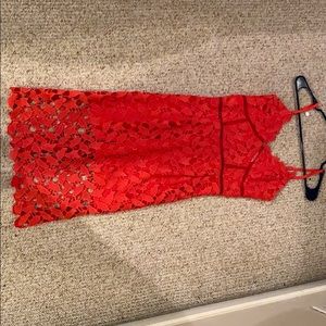 Burnt orange midi dress